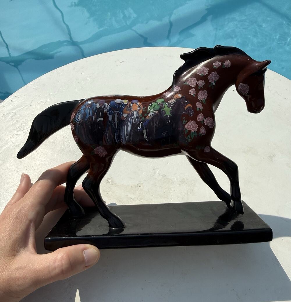 Trail Of Painted Ponies Run for the Roses 1E/3474 Horse Racing Equestrian Art